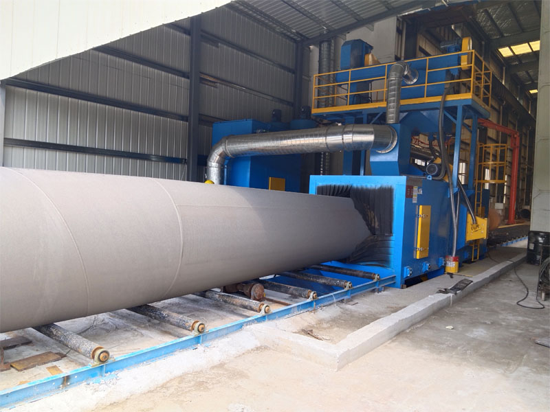 钢管外壁抛丸机清理之后的效果图 钢管外壁抛丸机清理之后的效果图